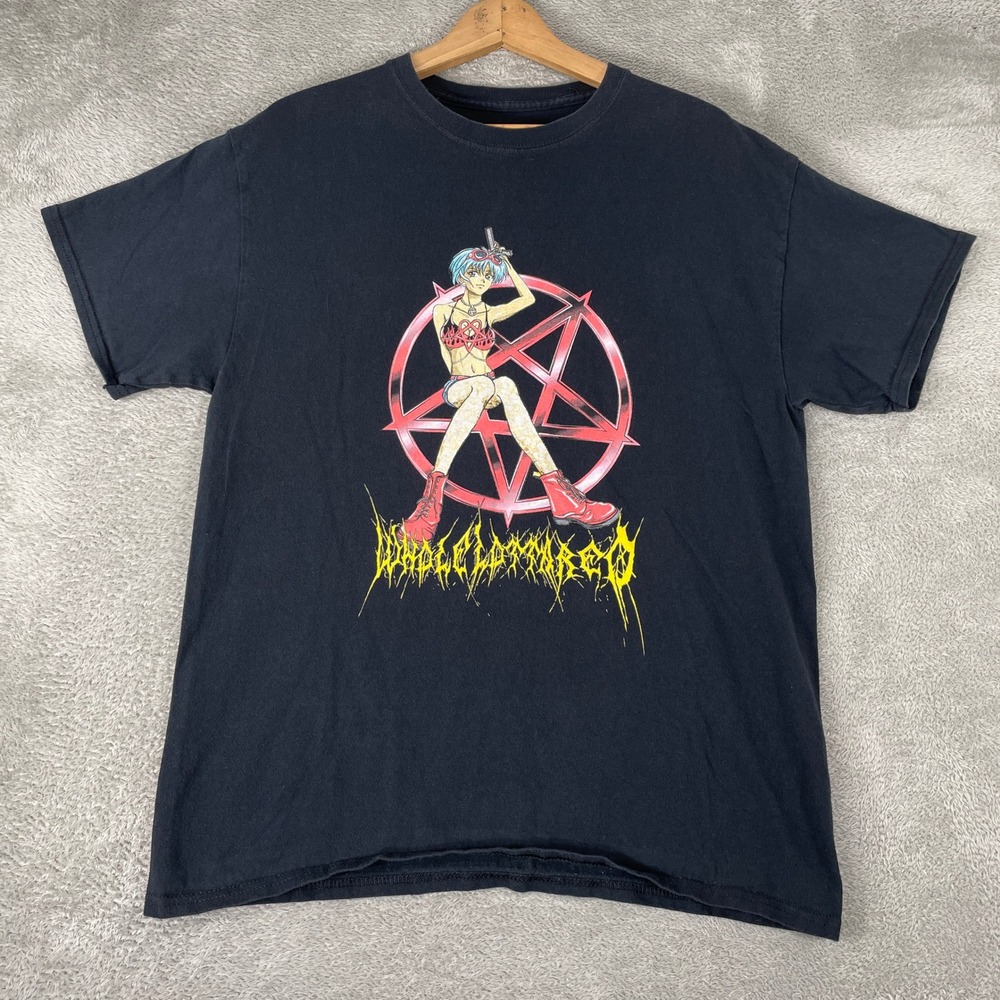 Playboi Carti Whole Lotta Red Shirt Mens Large Black Rei Ayanami Anime Pentagram